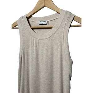 LNA Clothing Ribbed Tank Top Oatmeal Heather Beige Crew Neck Sleeveless Large